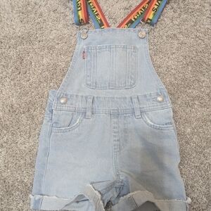 Levi's Blue Denim Overalls with Colorful Straps